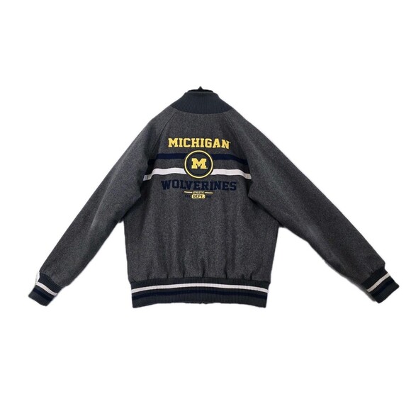 Michigan Wolverines Jacket Mens Medium Gray NCAA College Varsity Wool Letterman - Picture 2 of 16